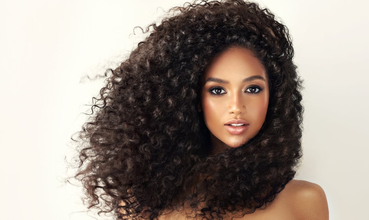 Woman with beautiful natural curls